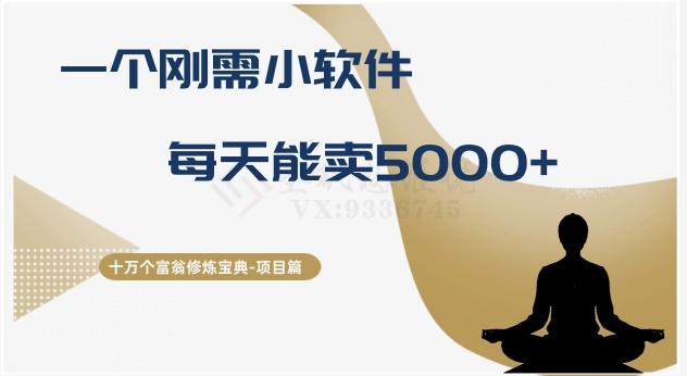 十万个富翁修炼宝典之17.一个刚需小软件，每天能卖5000+-博库