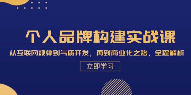 个人品牌构建实战课：从互联网规律到气质开发，再到商业化之路，全程解析-博库