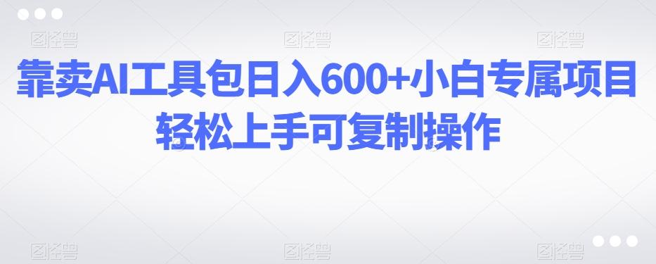 靠卖AI工具包日入600+小白专属项目轻松上手可复制操作-博库