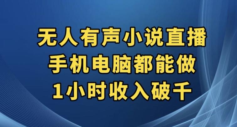 抖音无人有声小说直播，手机电脑都能做，1小时收入破千【揭秘】-博库