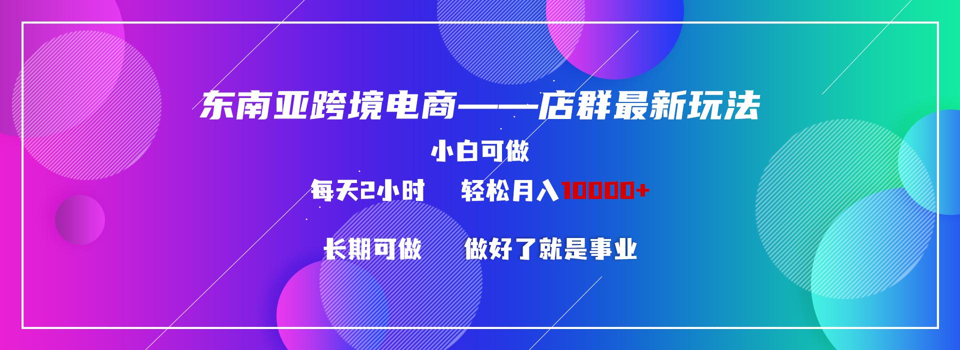 东南亚跨境电商店群新玩法2—小白每天两小时 轻松10000+-博库