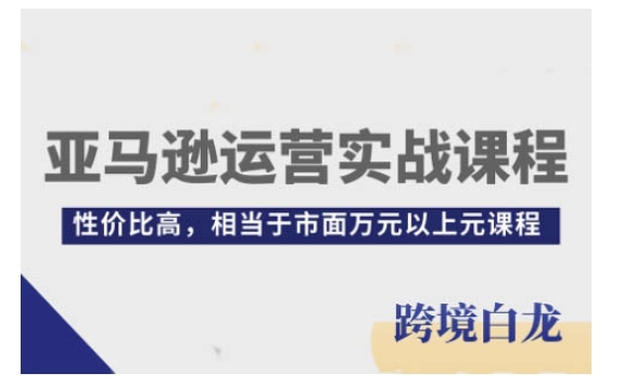 亚马逊运营实战课程，亚马逊从入门到精通，性价比高，相当于市面万元以上元课程-博库