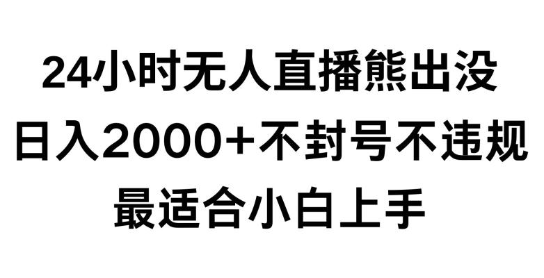 快手24小时无人直播熊出没，不封直播间，不违规，日入2000+，最适合小白上手，保姆式教学【揭秘】-博库