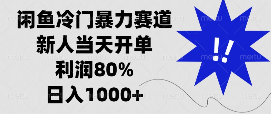 闲鱼冷门暴力赛道，新人当天开单，利润80%，日入1000+-博库