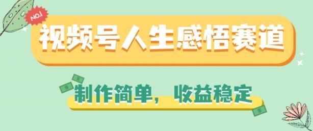 视频号人生感悟赛道，制作简单，收益稳定【揭秘】-博库