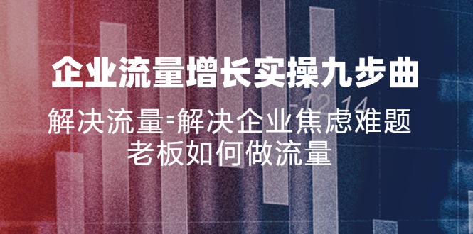 企业流量增长实战九步曲，解决流量=解决企业焦虑难题，老板如何做流量-博库