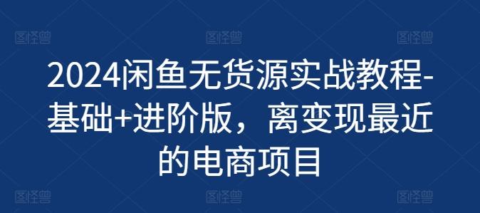 2024闲鱼无货源实战教程-基础+进阶版，离变现最近的电商项目-博库