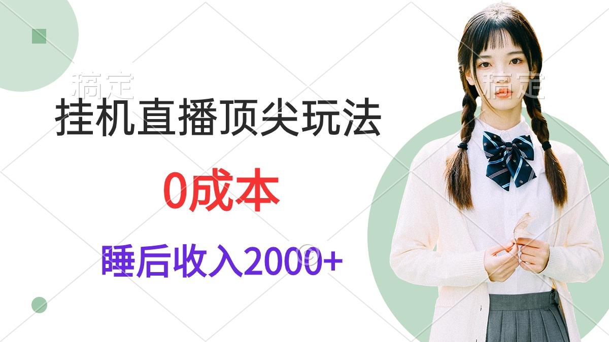 (9715期)挂机直播顶尖玩法，睡后日收入2000+、0成本，视频教学-博库