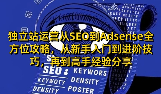 独立站运营从SEO到Adsense全方位攻略，从新手入门到进阶技巧，再到高手经验分享-博库