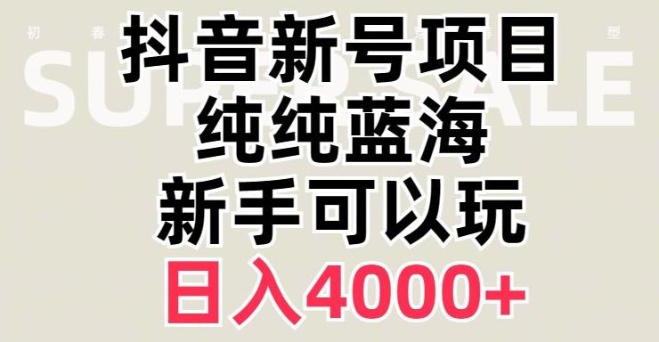 抖音蓝海赛道，必须是新账号，日入4000+【揭秘】-博库