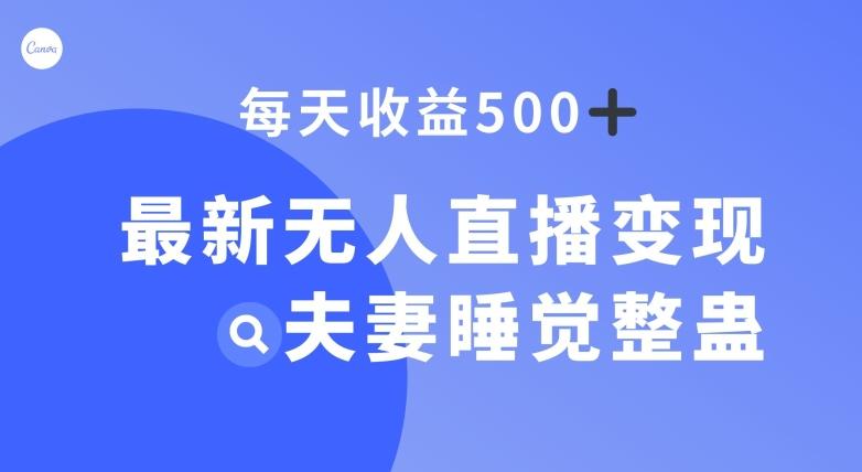 最新无人直播变现，夫妻睡觉整蛊，每天躺赚500+【揭秘】-博库