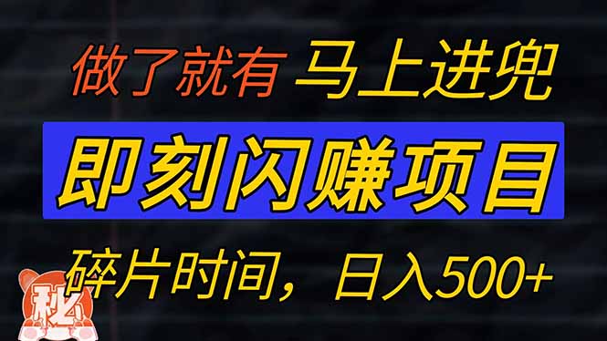 零门槛 即刻闪赚项目！！！仅手机操作，利用碎片时间，轻松日赚500+-博库