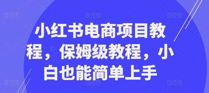 小红书电商项目教程，保姆级教程，小白也能简单上手-博库