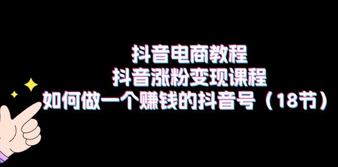 抖音电商教程：抖音涨粉变现课程：如何做一个赚钱的抖音号(18节-博库