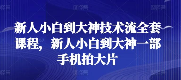 新人小白到大神技术流全套课程，新人小白到大神一部手机拍大片-博库