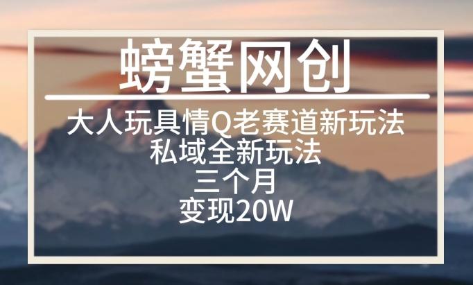 大人玩具情Q用品赛道私域全新玩法，三个月变现20W，老项目新思路【揭秘】-博库