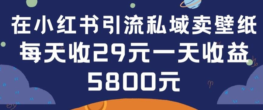 在小红书引流私域卖壁纸每张29元单日最高卖出200张(0-1搭建教程)【揭秘】-博库