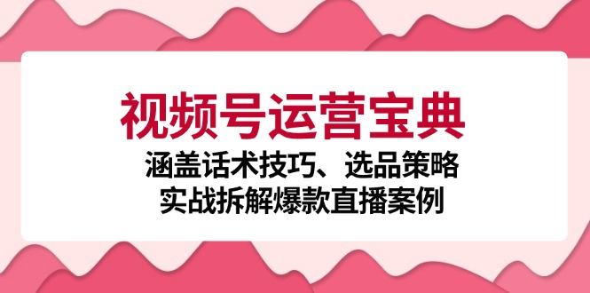 视频号运营宝典：涵盖话术技巧、选品策略、实战拆解爆款直播案例-博库