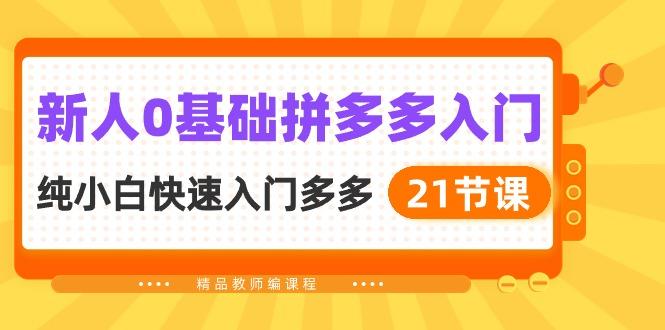 新人0基础拼多多入门，​纯小白快速入门多多(21节课-博库