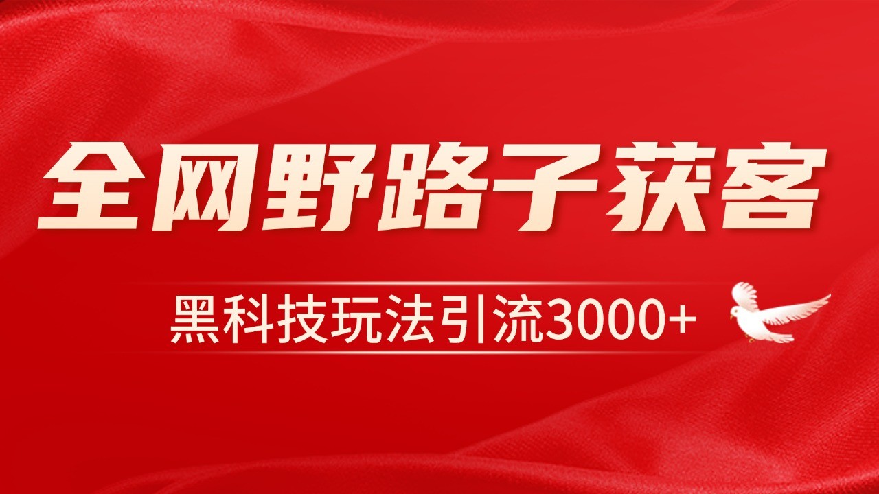 电商引流获客野路子全平台暴力截流获客日引500+-博库