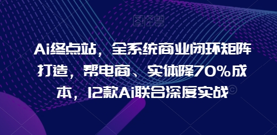 Ai终点站，全系统商业闭环矩阵打造，帮电商、实体降70%成本，12款Ai联合深度实战【0906更新】-博库