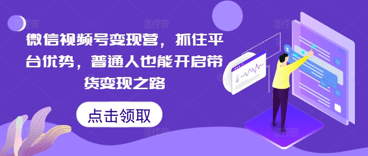 微信视频号变现营，抓住平台优势，普通人也能开启带货变现之路-博库