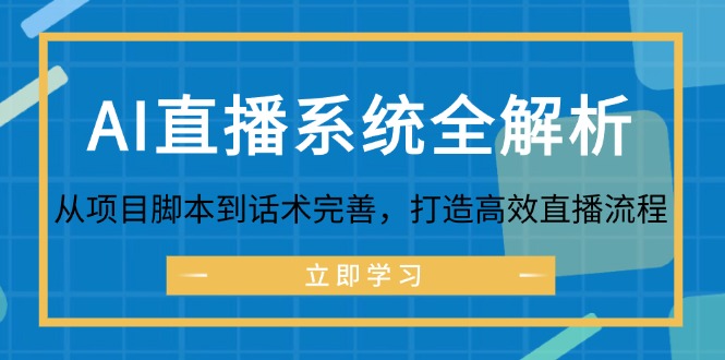 AI直播系统全解析：从项目脚本到话术完善，打造高效直播流程-博库