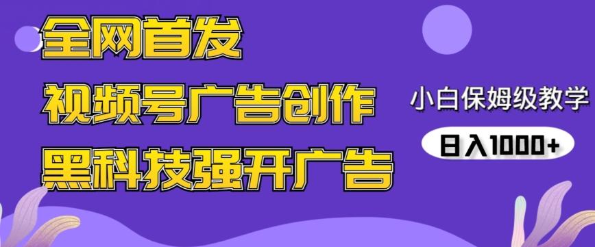 全网首发蝴蝶号广告创作，用AI做视频，黑科技强开广告，小白跟着做，日入1000+【揭秘】-博库