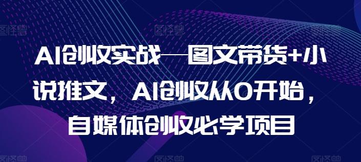 AI创收实战—图文带货+小说推文，AI创收从0开始，自媒体创收必学项目-博库