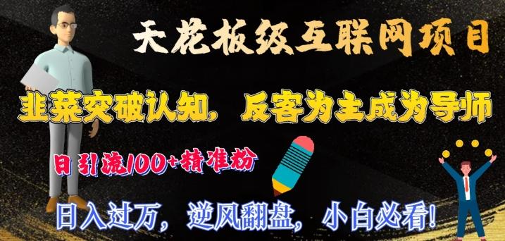 天花板级互联网项目，韭菜突破认知，反客为主成为导师，日引流100+精准粉-博库