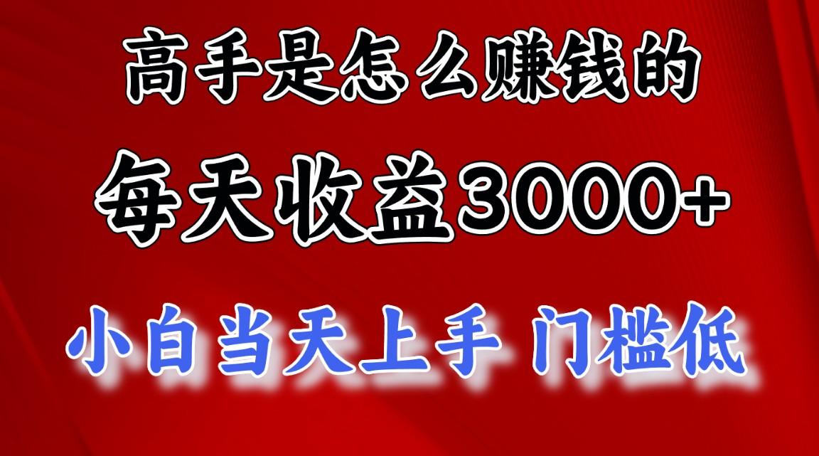 高手是怎么赚钱的，一天收益3000+ 这是穷人逆风翻盘的一个项目，非常稳…-博库