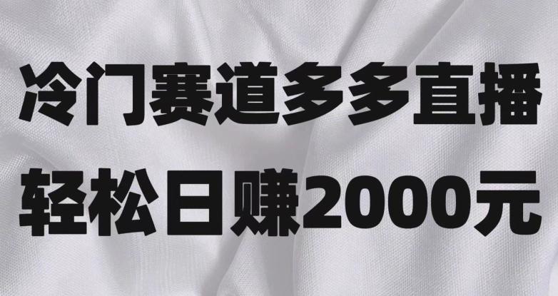 冷门赛道拼多多直播，简单念稿子，日收益2000＋【揭秘】-博库