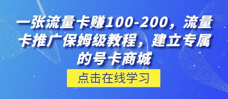 一张流量卡赚100-200，流量卡推广保姆级教程，建立专属的号卡商城-博库