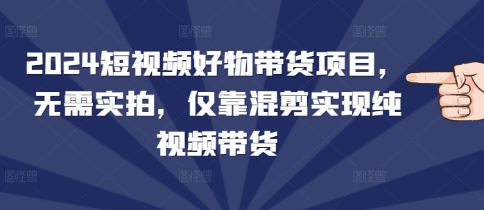 2024短视频好物带货项目，无需实拍，仅靠混剪实现纯视频带货-博库