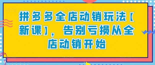 拼多多全店动销玩法【新课】，告别亏损从全店动销开始-博库