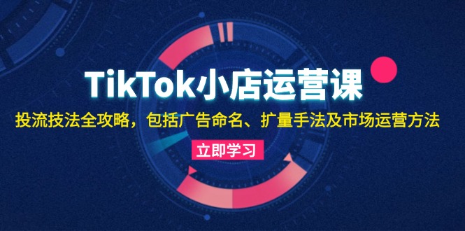 TikTok小店运营课：投流技法全攻略，包括广告命名 扩量手法及市场运营方法-博库