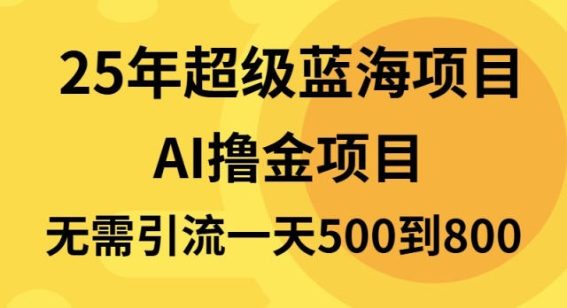 25年超级蓝海项目一天800+，半搬砖项目，不需要引流-博库