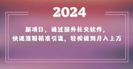 2024新项目，通过国外社交软件，快速涨粉精准引流，轻松做到月入上万【揭秘】-博库