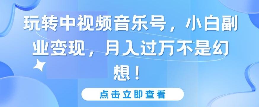 玩转中视频音乐号，小白副业变现，月入过万不是幻想【揭秘】-博库