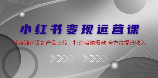 小红书变现运营课：从店铺开设到产品上传，打造吸睛爆款 全方位提升收入-博库