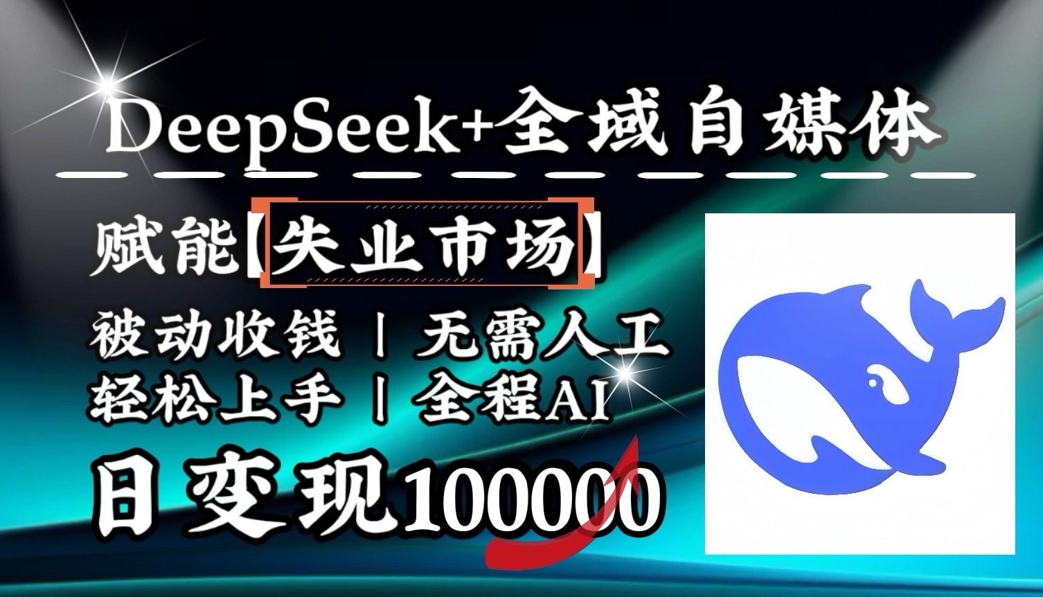 降维打击，DeepSeek+失业市场，全自动操作，结合人人刚需，单月利润轻松破100000＋-博库