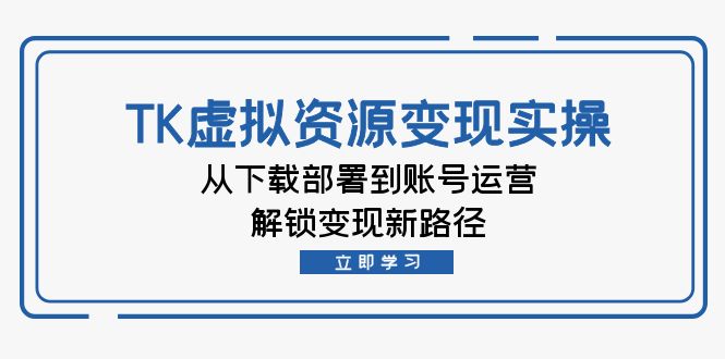 TK虚拟资料变现实操：从下载部署到账号运营，解锁变现新路径-博库