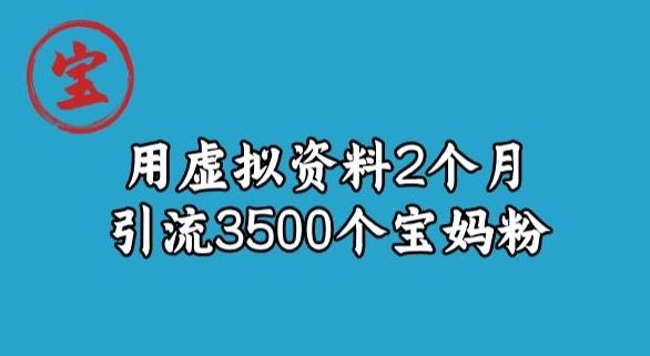 宝哥虚拟资料项目，2个月引流3500个宝妈粉-博库