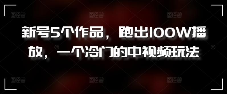 新号5个作品，跑出100W播放，一个冷门的中视频玩法【揭秘】-博库