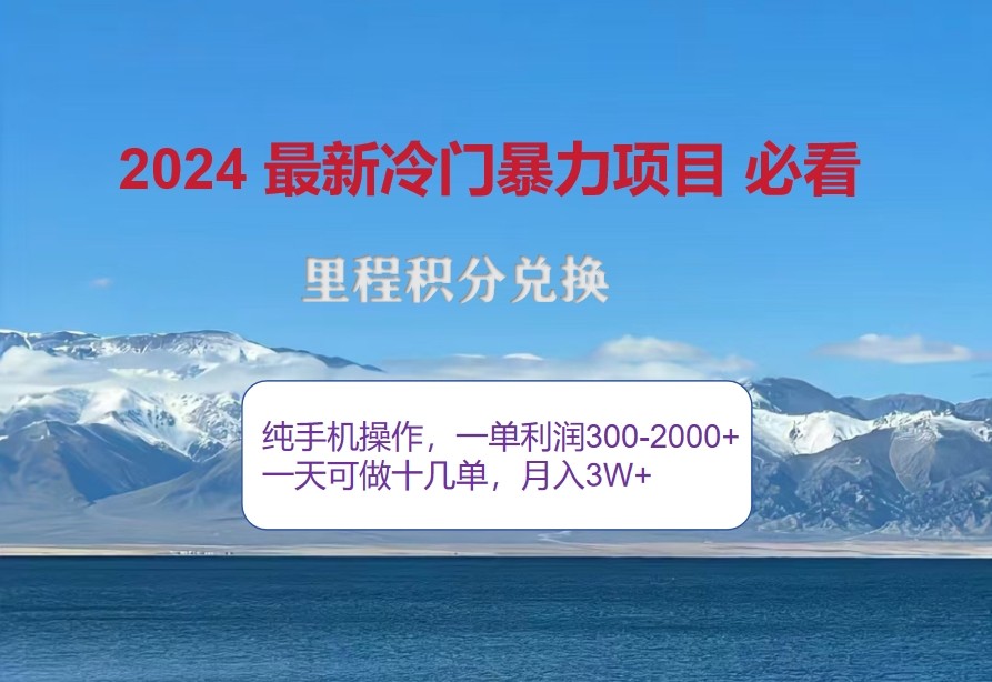 2024惊爆冷门暴利，里程积分最新玩法，高爆发期，一单300+—2000+-博库