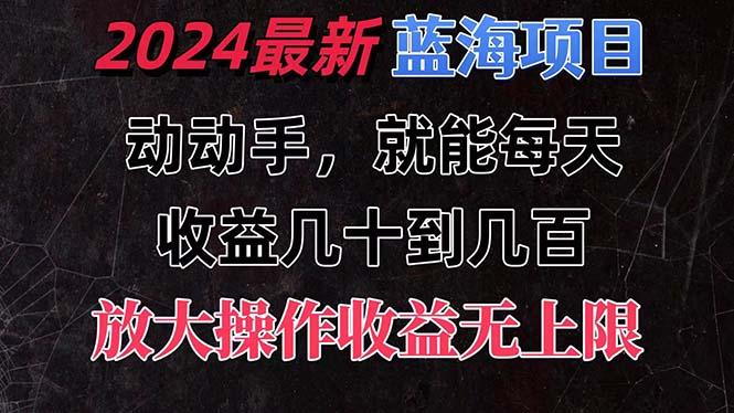 有手就行的2024全新蓝海项目，每天1小时收益几十到几百，可放大操作收…-博库