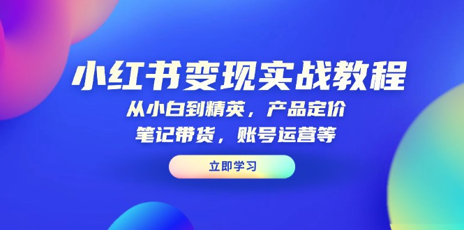 小红书变现实战教程：从小白到精英，产品定价，笔记带货，账号运营等-博库