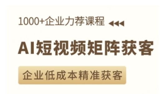 AI短视频矩阵获客实操课，企业低成本精准获客-博库