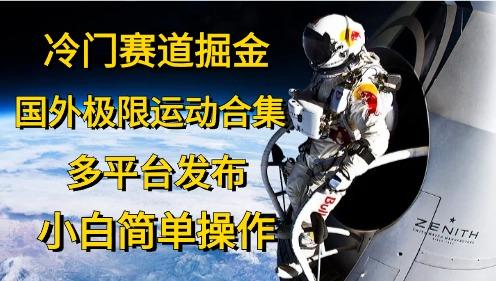 冷门赛道掘金，国外极限运动视频合集，多平台发布，小白简单操作-博库