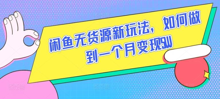 闲鱼无货源新玩法，如何做到一个月变现5W【揭秘】-博库